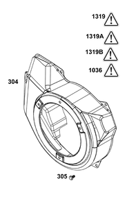 Blower Housing Group Diagram and Parts List for 19N132-0237-H1 100000 - 19Z999 Briggs and Stratton Engine